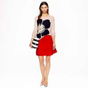 J. Crew Fluted Skirt in Double Crepe